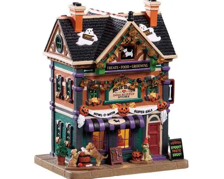 95459 - Best Buds Dog Supply Store - Lemax Spooky Town Houses