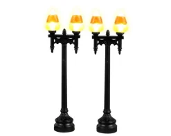 34071 - Candy Corn Street Light, Set Of 2, Battery-Operated (4.5-Volt) - Lemax Spooky Town Accessories