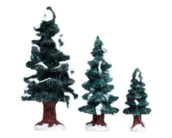 84407 - Christmas Evergreen Tree, Set Of 3 - Lemax Misc. Accessories