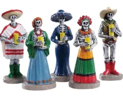 92729 - Dia De Los Muertos Vigil, Set Of 5 - Lemax Spooky Town Figurines