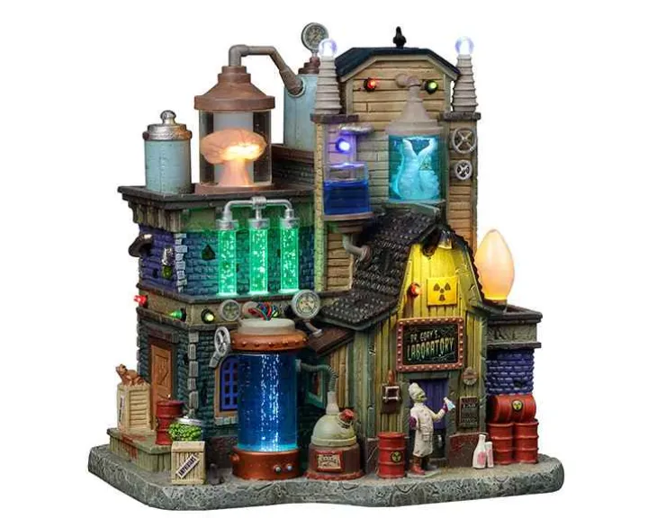 25844 - Dr. Gory's Laboratory, With 4.5-Volt Adaptor - Lemax Spooky Town Halloween Village Houses & Buildings