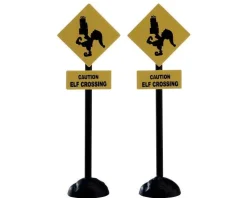 74238 - Elf Crossing Sign, Set Of 2 - Lemax Misc. Accessories