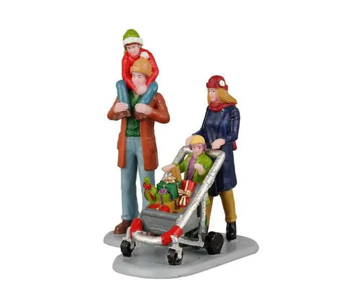 22124 - Family Holiday Shopping Spree, Set Of 2 - Lemax Christmas Village Figurines
