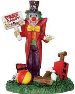 32102 - Free Candy Clown - Lemax Spooky Town Halloween Village Figurines