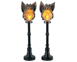 14829 - Gargoyle Lamp Post, Set Of 2, Battery-Operated (4.5V) - Lemax Spooky Town Accessories