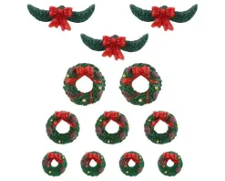 04802 - Garland And Wreaths, Set Of 12 - Lemax Misc. Accessories