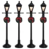 64498 - Gas Lantern Street Lamp, Set Of 4, Battery-Operated (4.5V) - Lemax Christmas Village Misc. Accessories