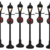 64500 - Gas Lantern Street Lamp, Set Of 8, Battery-Operated (4.5V) - Lemax Christmas Village Misc. Accessories