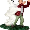42206 - Ghost Grasps Victim - Lemax Spooky Town Halloween Village Figurines