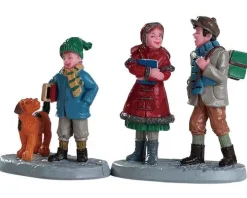 82595 - Going To School, Set Of 2 - Lemax Figurines