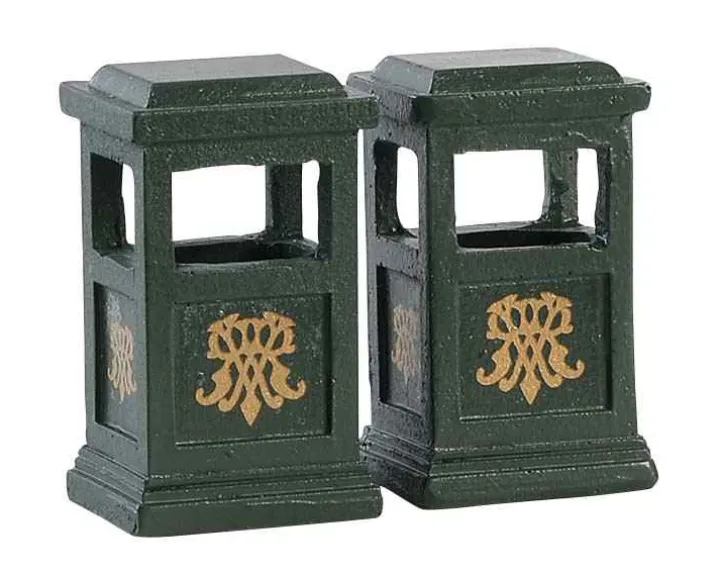 84386 - Green Trash Can, Set Of 2 - Lemax Misc. Accessories