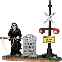 44746 - Grim Railway Switchman, Battery-Operated (4.5-Volt) - Lemax Spooky Town Halloween Village Accessories
