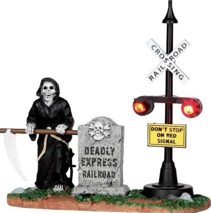 44746 - Grim Railway Switchman, Battery-Operated (4.5-Volt) - Lemax Spooky Town Halloween Village Accessories