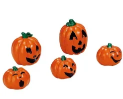 74239 - Happy Pumpkin Family, Set Of 5 - Lemax Spooky Town Accessories