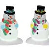 24965 - Holly Hat Snowman, Set Of 2, Battery-Operated (4.5-Volt) - Lemax Electrical Accessories