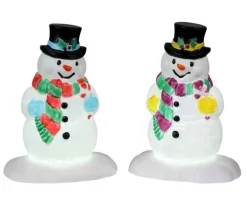 24965 - Holly Hat Snowman, Set Of 2, Battery-Operated (4.5-Volt) - Lemax Electrical Accessories
