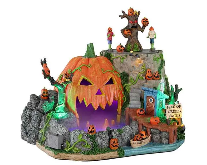 14824 - Isle Of Creepy Jacks, With 4.5-Volt Adaptor - Lemax Spooky Town Halloween Village Accessories