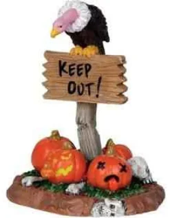 24475 - Keep Out! - Lemax Spooky Town Halloween Village Accessories