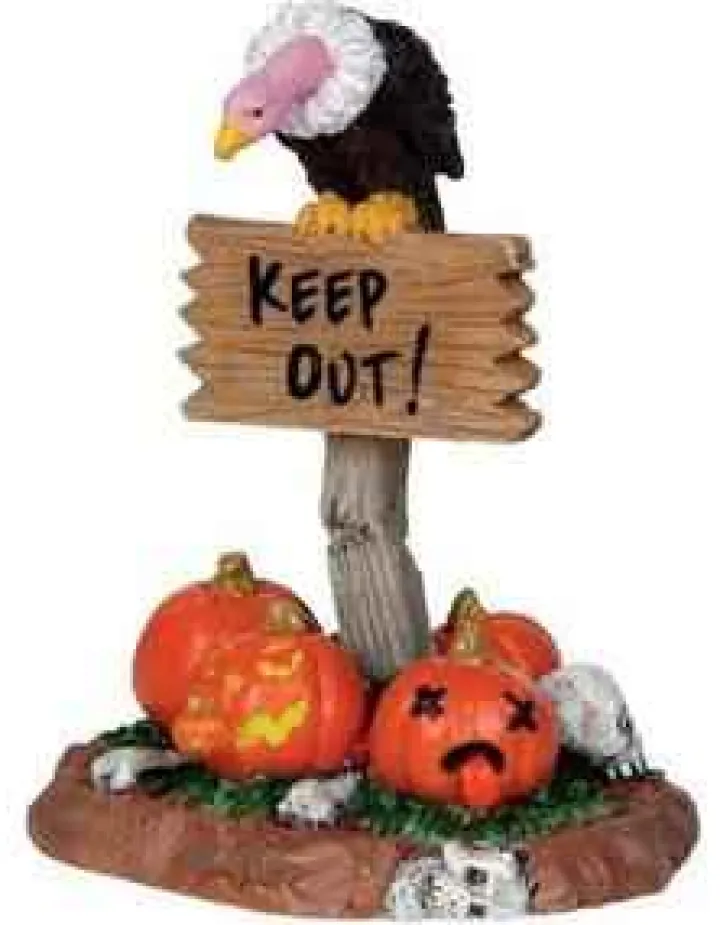 24475 - Keep Out! - Lemax Spooky Town Halloween Village Accessories