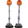 94490 - Lighted Lantern Bone Post, Set Of 2, Battery-Operated (4.5-Volt) - Lemax Spooky Town Accessories