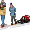 22148 - Long Day Snowshoeing, Set Of 2 - Lemax Christmas Village Figurines