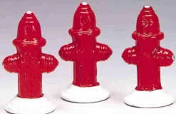 34971 - Metal Fire Hydrant, Set Of 3 - Lemax Christmas Village Misc. Accessories