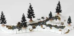 13367 - Mill Stream Fork, Set Of 10 - Lemax Christmas Village Landscape Items