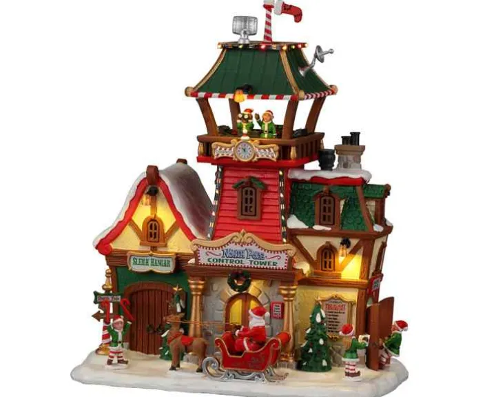 25864 - North Pole Control Tower, With 4.5-Volt Adaptor - Lemax Santa's Wonderland Christmas Village Houses & Buildings