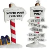64455 - North Pole Signs, Set Of 2 - Lemax Christmas Village Misc. Accessories