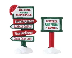 74325 - North Pole Signs, Set Of 2 - Lemax Misc. Accessories