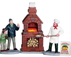 64066 - Outdoor Pizza Oven, Set Of 4, Battery-Operated (4.5 Volts) - Lemax Misc. Accessories