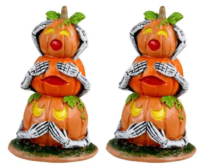 34073 - Pumpkin Snowmen, Set Of 2 - Lemax Spooky Town Accessories
