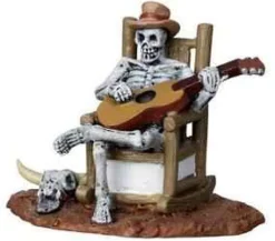 22003 - Rocking Chair Skeleton - Lemax Spooky Town Halloween Village Figurines
