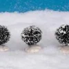 14006 - Round Bristle Tree, Set Of 3, Mini - Lemax Christmas Village Trees