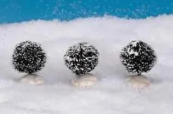 14006 - Round Bristle Tree, Set Of 3, Mini - Lemax Christmas Village Trees