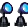54945 - Round Spot Light, Blue, Set Of 2, Battery-Operated (4.5V) - Lemax Electrical Accessories