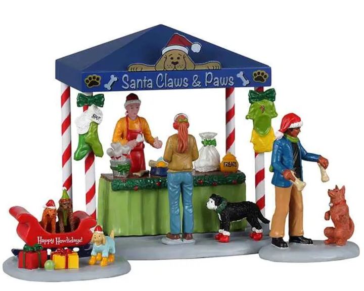 23606 - Santa Claws & Paws, Set Of 3 - Lemax Table Pieces