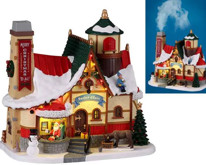 15742 - Santa's Chalet, With 4.5-Volt Adaptor - Lemax Santa's Wonderland Christmas Village Houses & Buildings