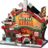 25863 - Santa's Hot Rod Garage, With 4.5-Volt Adaptor - Lemax Santa's Wonderland Christmas Village Houses & Buildings