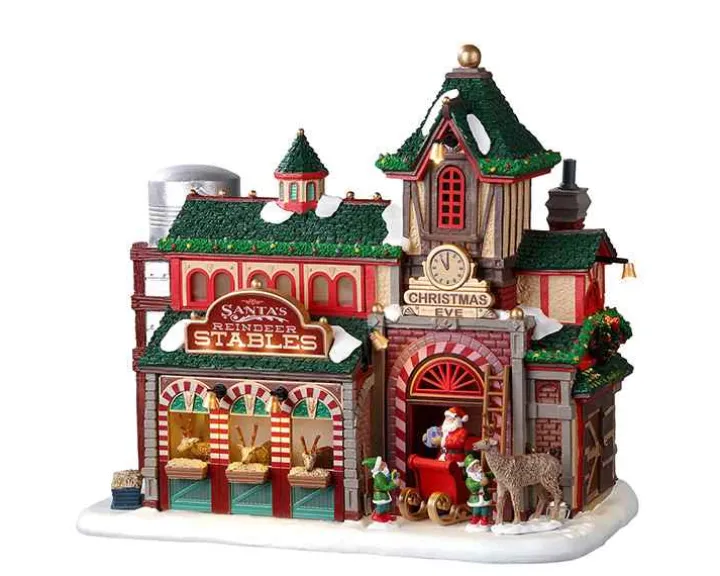 25926 - Santa's Reindeer Stables, Battery-Operated (4.5-Volt) - Lemax Santa's Wonderland