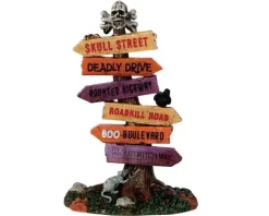 64054 - Scary Road Signs - Lemax Spooky Town Accessories