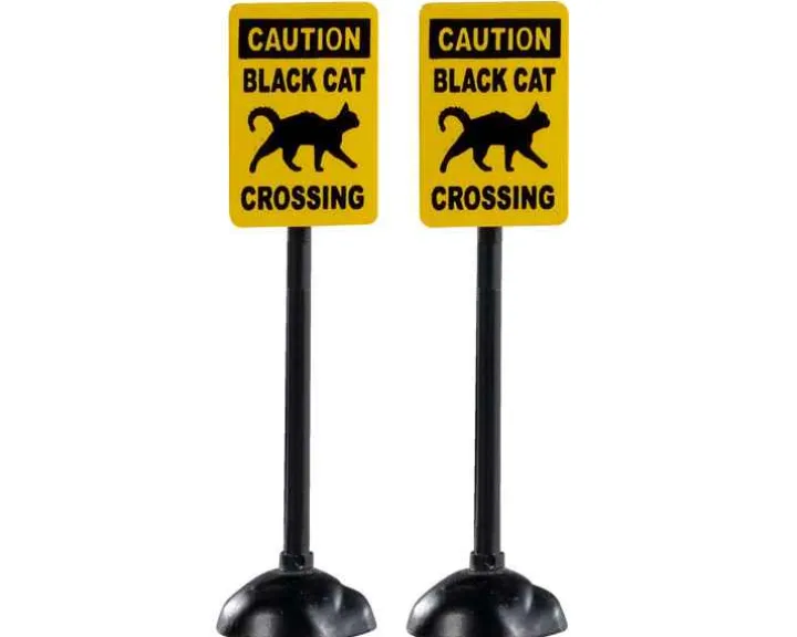 04712 - Scary Road Signs, Set Of 2 - Lemax Spooky Town Accessories