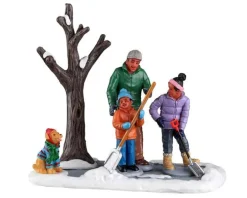 23594 - Shoveling The Driveway - Lemax Christmas Village Table Pieces
