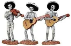 12884 - Skeleton Mariachi Band, Set Of 3 - Lemax Spooky Town Halloween Village Figurines