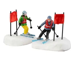 22130 - Slalom Stars, Set Of 2 - Lemax Christmas Village Figurines