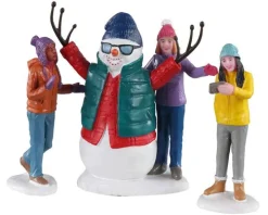 02940 - Snowman Selfie, Set Of 3 - Lemax Figurines