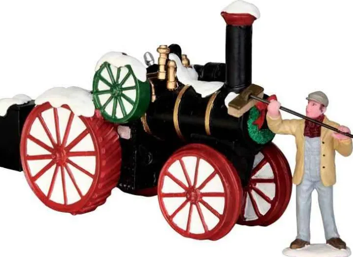 43072 - Snowy Steam Tractor - Lemax Christmas Village Table Pieces