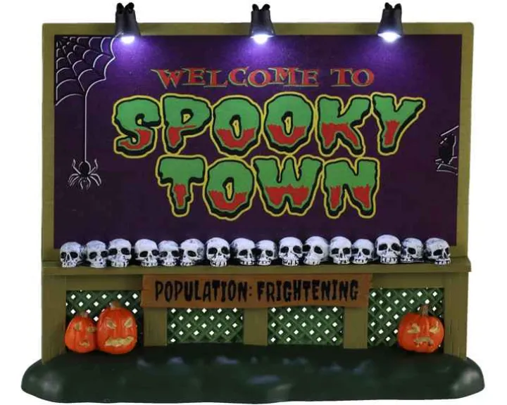 04710 - Spookytown Sign, Battery-Operated (4.5-Volt) - Lemax Spooky Town Accessories
