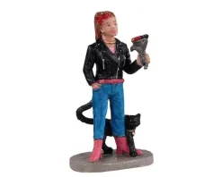 12045 - Tattoo Katarina & Cat - Lemax Spooky Town Halloween Village Figurines