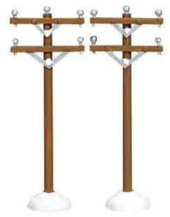 64461 - Telephone Poles, Set Of 2 - Lemax Christmas Village Misc. Accessories